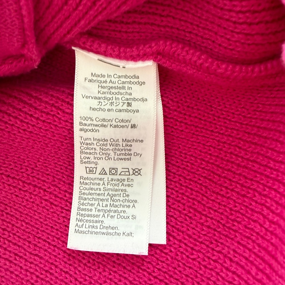 J. Crew Hot Pink Lady Jacket Cardigan with Gold Buttons, Size Medium - Picture 7 of 7